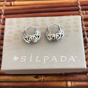 Silpada Sterling Silver Filigree Hoop Earrings